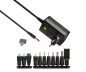 Preview: Universal power supply, 3V-12V, 2,25A,max. 27 Watt incl. 11 different adapters, black, DINIC box with Euro hole. adapters, black, DINIC box with Euro hole